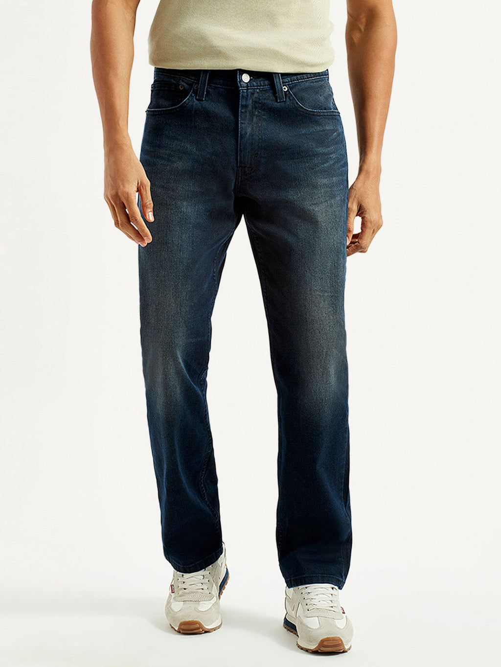 Men's 541 Dark Blue Athletic Tapered Fit Mid Rise Jeans