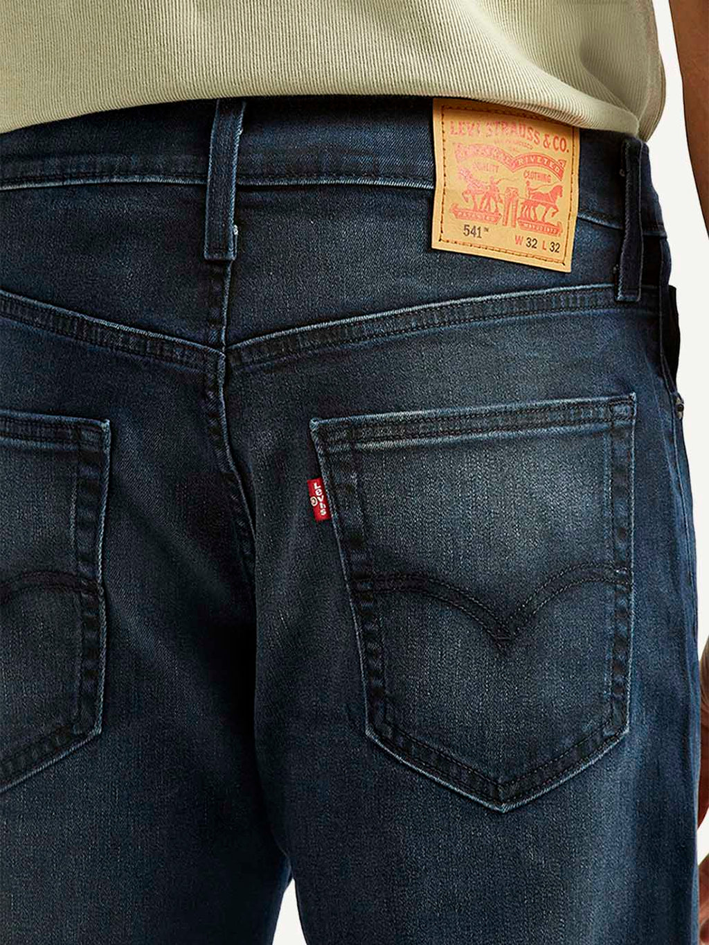 Men's 541 Dark Blue Athletic Tapered Fit Mid Rise Jeans