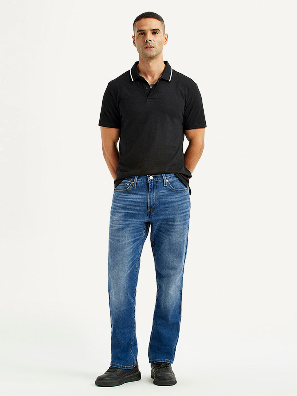 Men's 541 Blue Athletic Tapered Fit Mid Rise Jeans