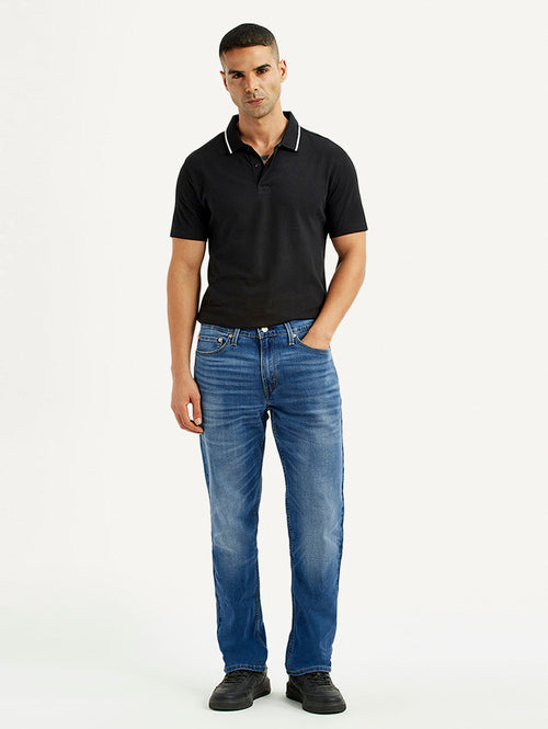Men's 541 Blue Athletic Tapered Fit Mid Rise Jeans