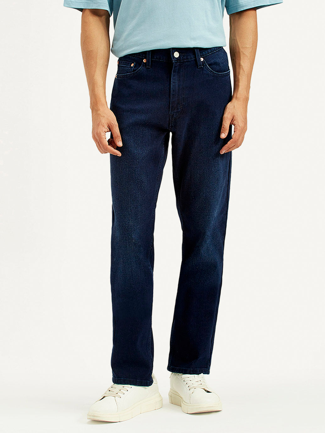 Men's 541 Dark Blue Athletic Tapered Fit Mid Rise Jeans