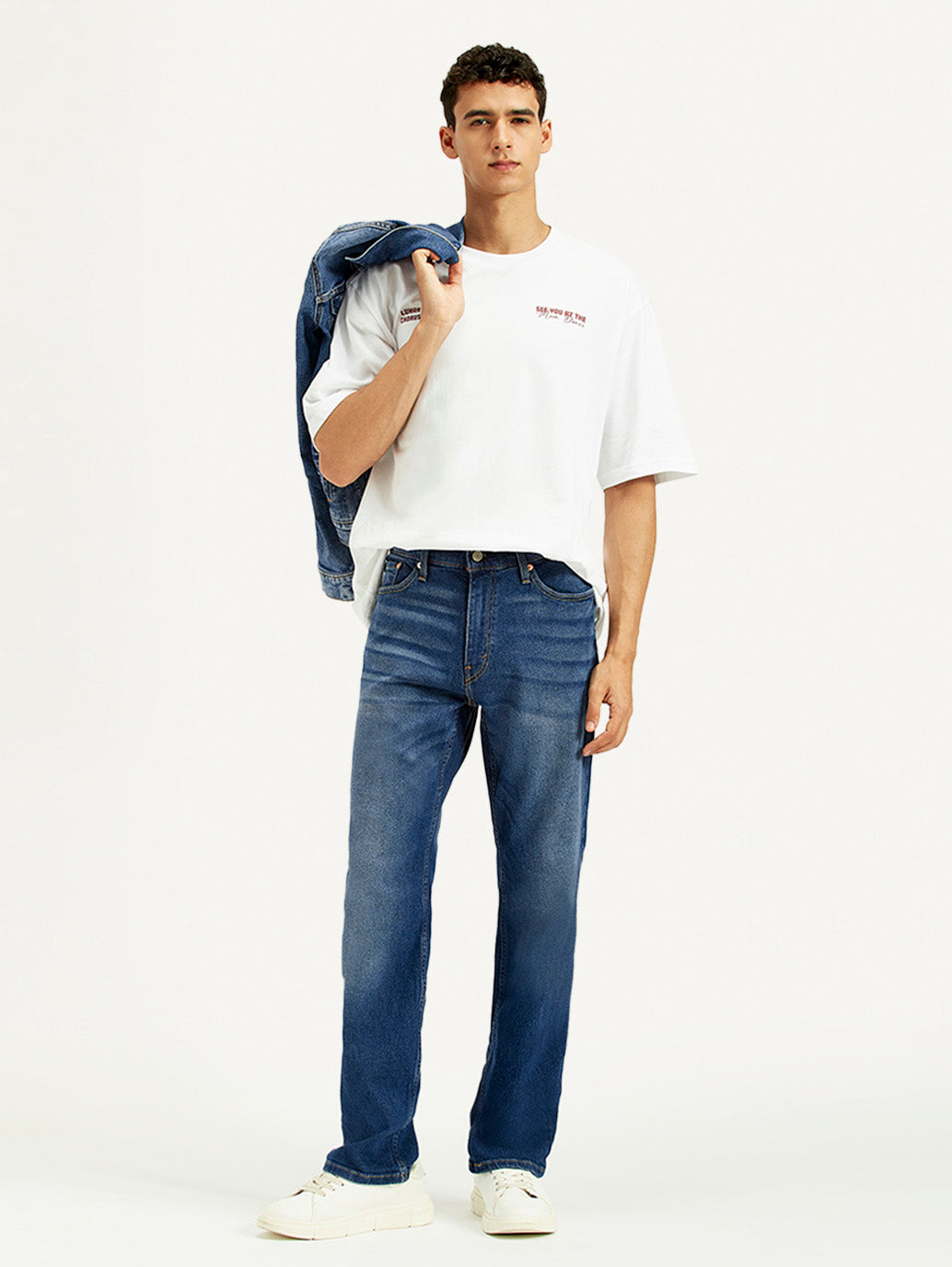 Men's 541 Blue Athletic Tapered Fit Mid Rise Jeans