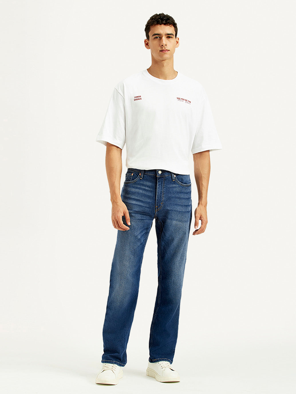 Men's 541 Blue Athletic Tapered Fit Mid Rise Jeans