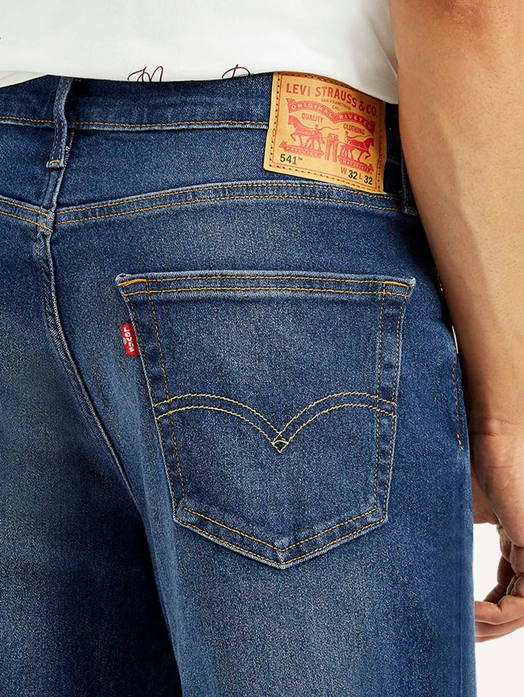 Men's 541 Blue Athletic Tapered Fit Mid Rise Jeans