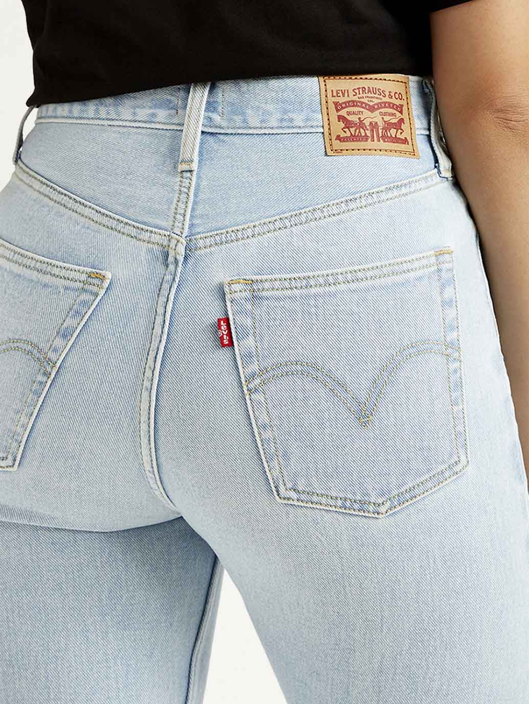 Women's Light Blue Ribcage Straight Fit High Rise Jeans