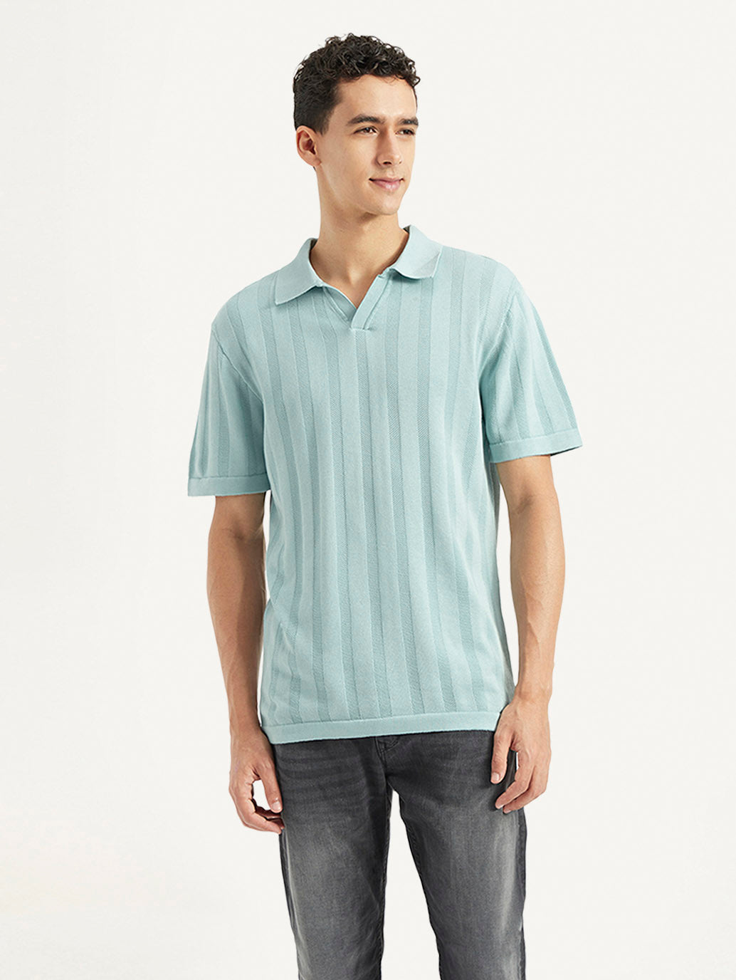 Men's Redloop Striped Slim Fit Polo T-shirt