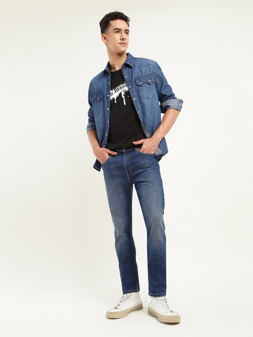 Men's 512 Blue Slim Tapered Fit Mid Rise Jeans