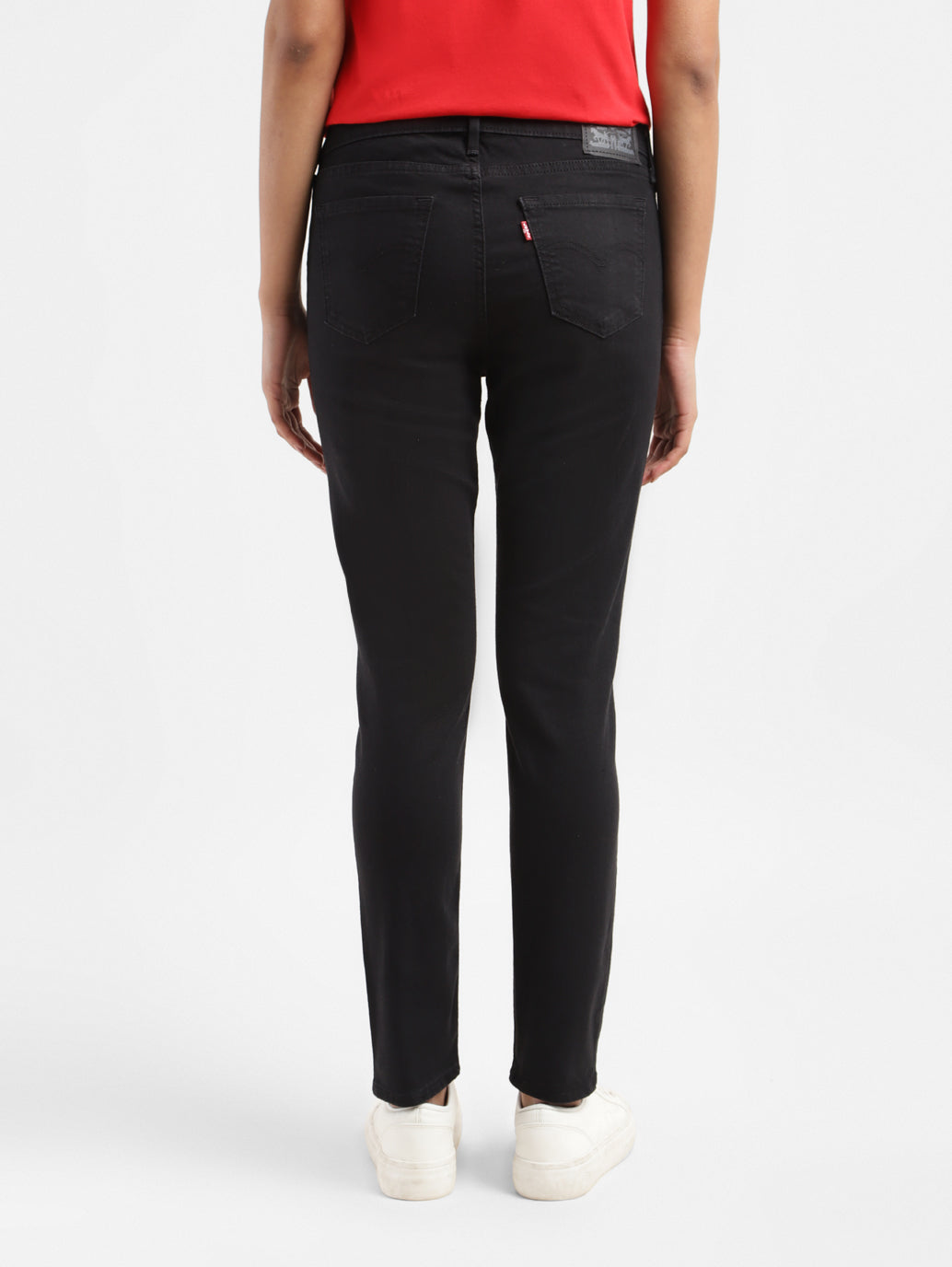 Women's 711 Black Skinny Fit Mid Rise Jeans
