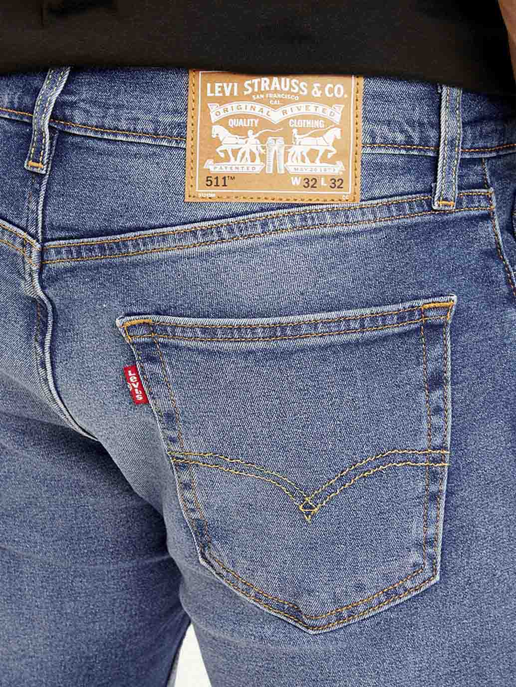 Men's 511 Blue Slim Fit Mid Rise Jeans