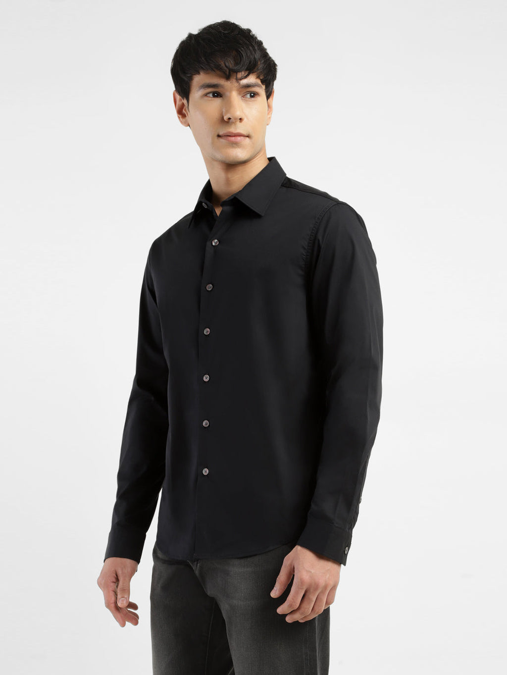 Men's Redloop Solid Spread Collar Shirt