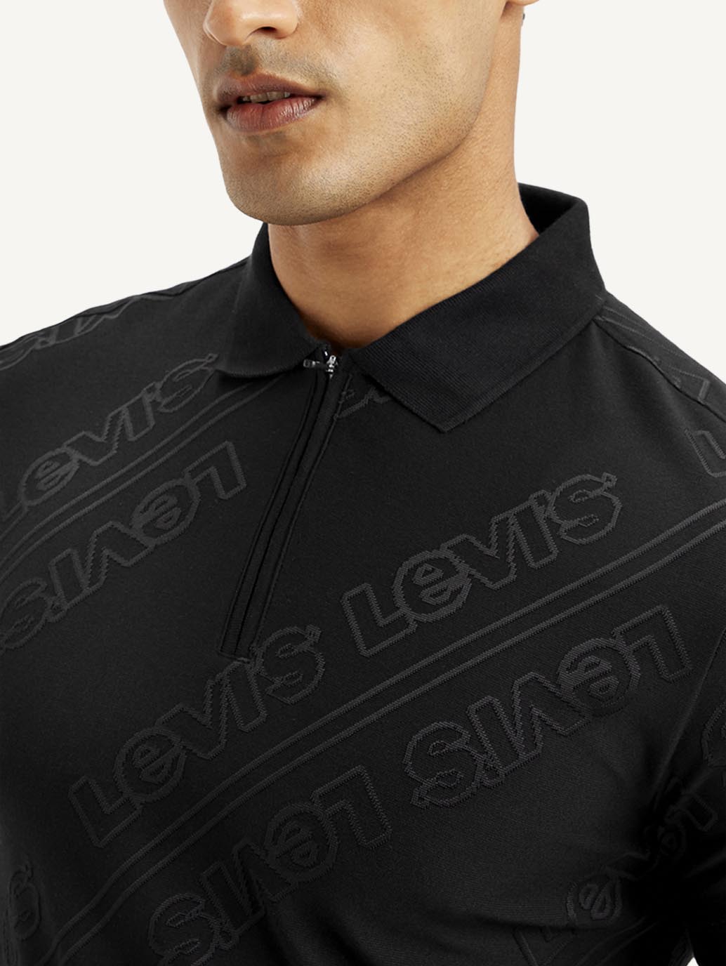 Men's Brand Logo Slim Fit Polo T-shirt