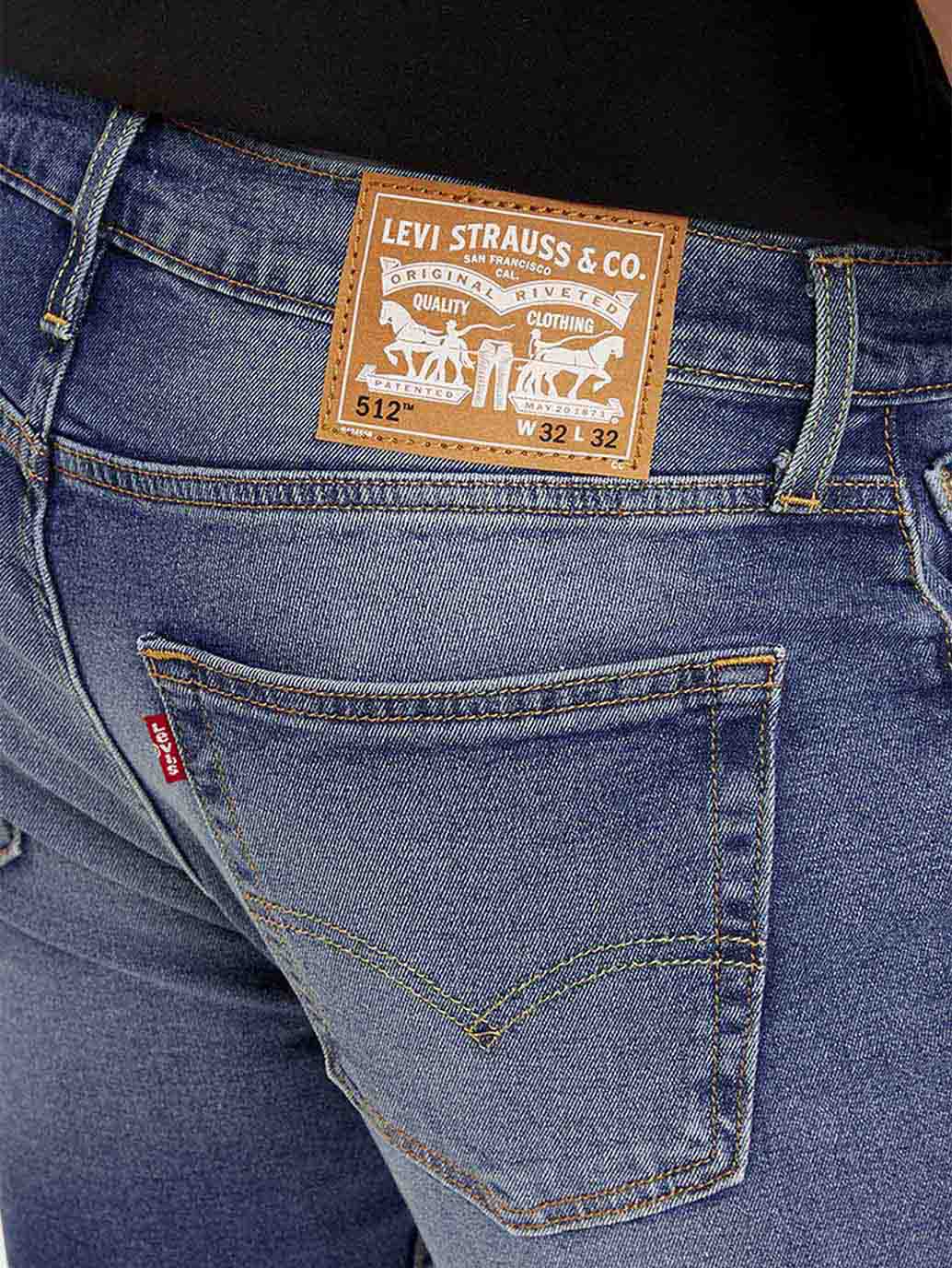 Men's 512 Blue Slim Tapered Fit Mid Rise Jeans