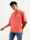 Men's Solid Loose Fit Graphic T-Shirt