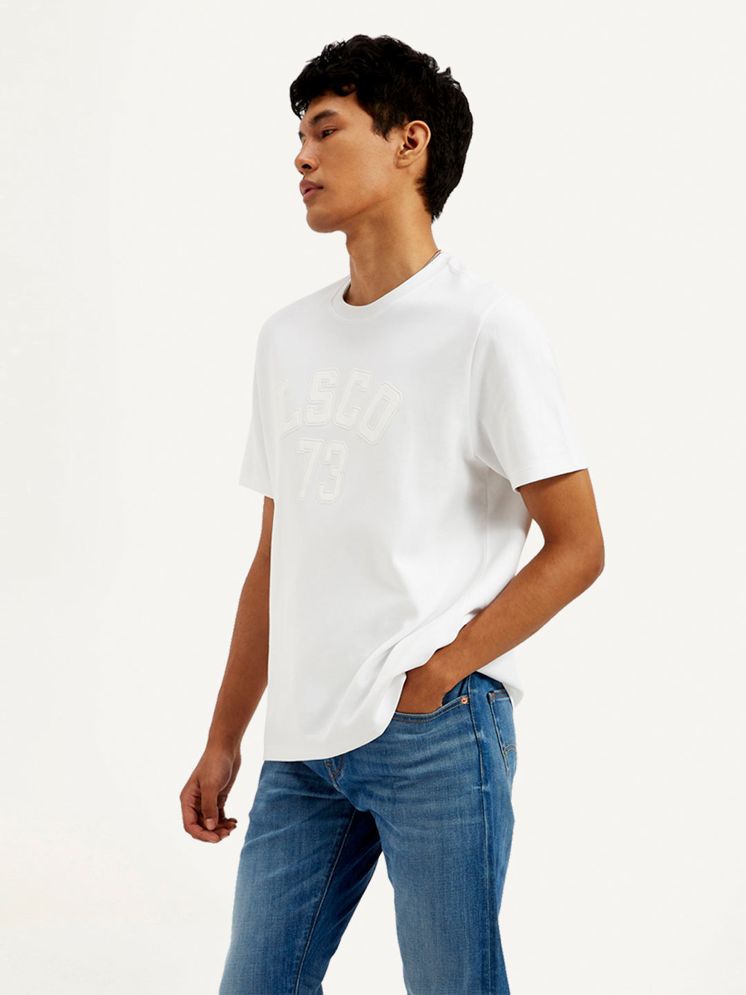 Men's Typographic Print Crew Neck T-Shirt