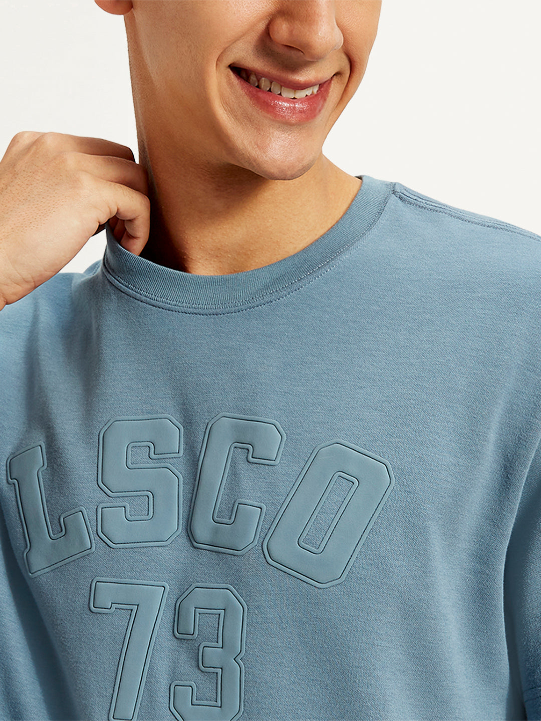 Men's Typographic Print Crew Neck T-Shirt