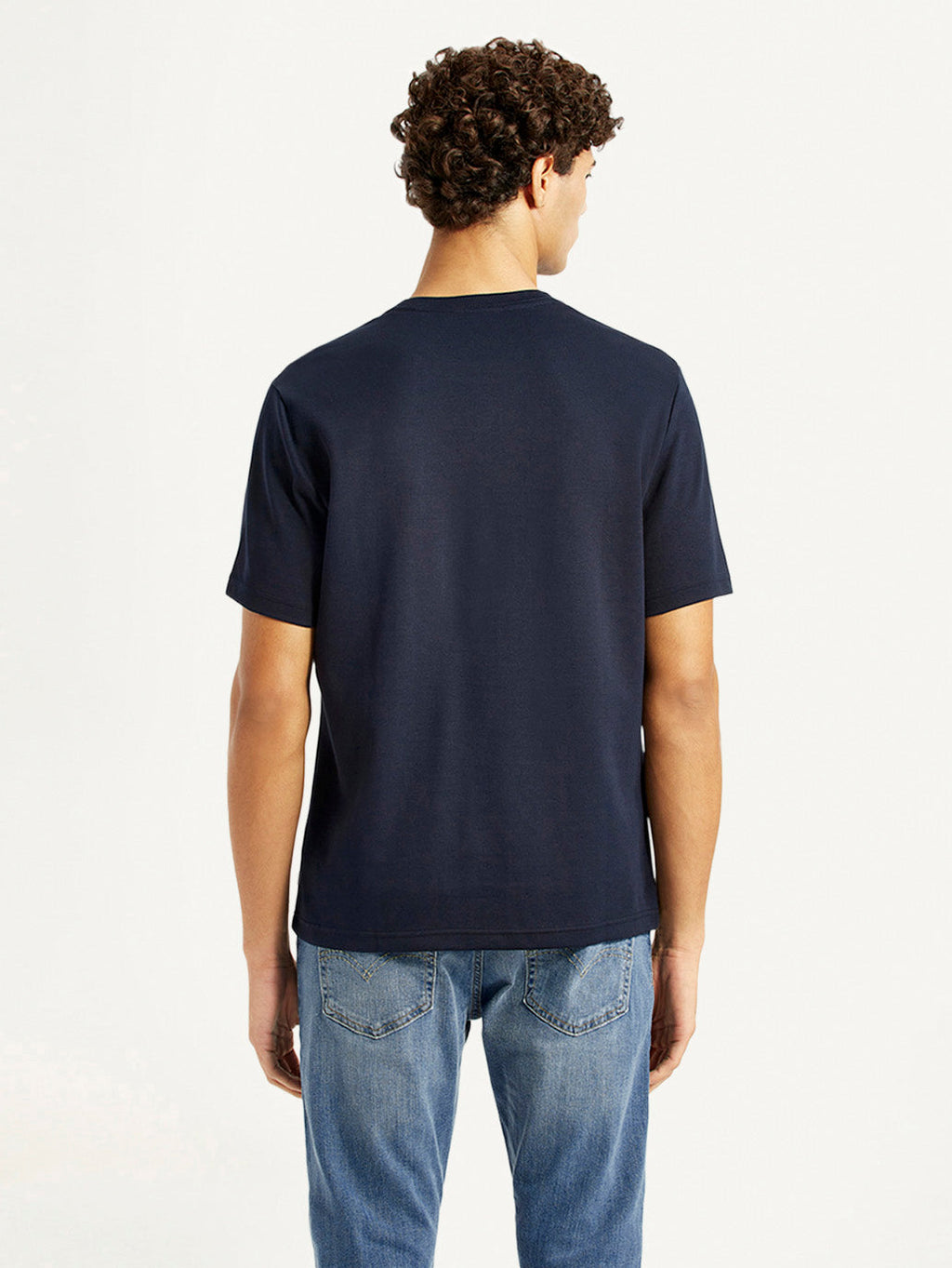 Men's Brand Logo Navy Crew Neck T-shirt