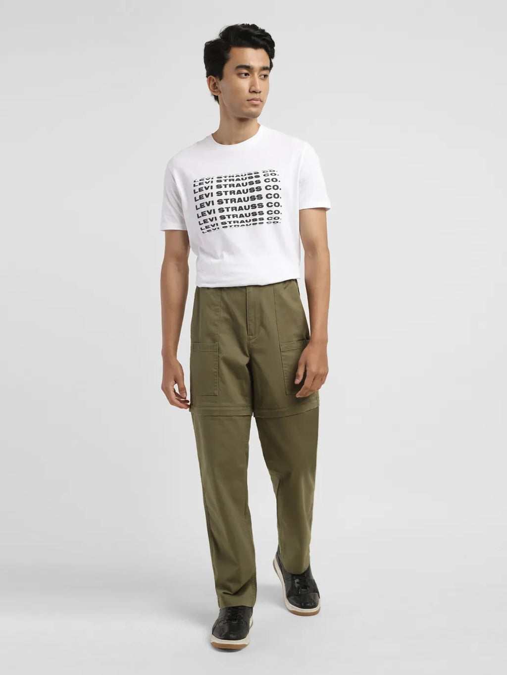 Men's Green Loose Fit Cargos