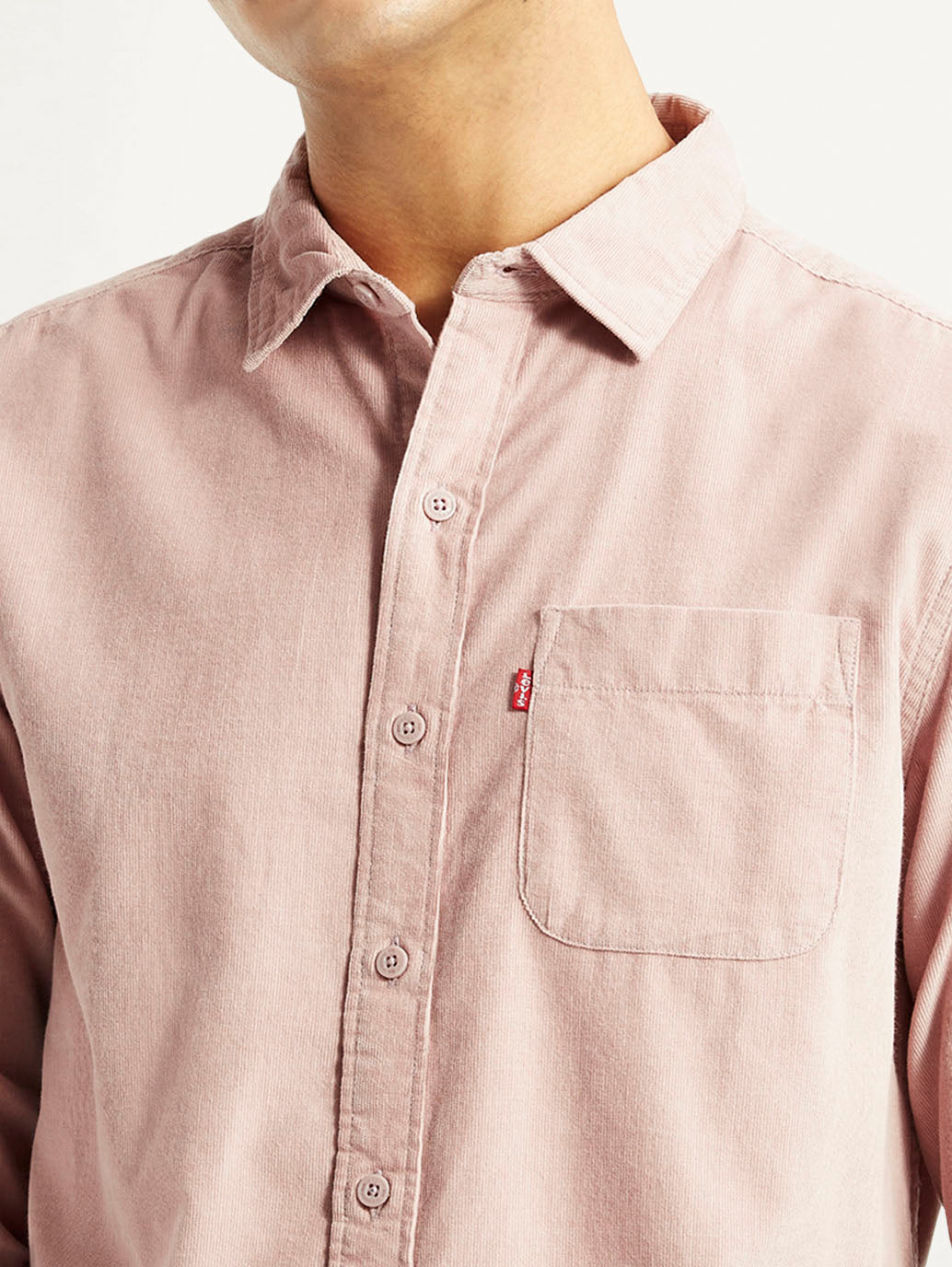 Men's Corduroy Solid Mauve Slim Fit Shirt
