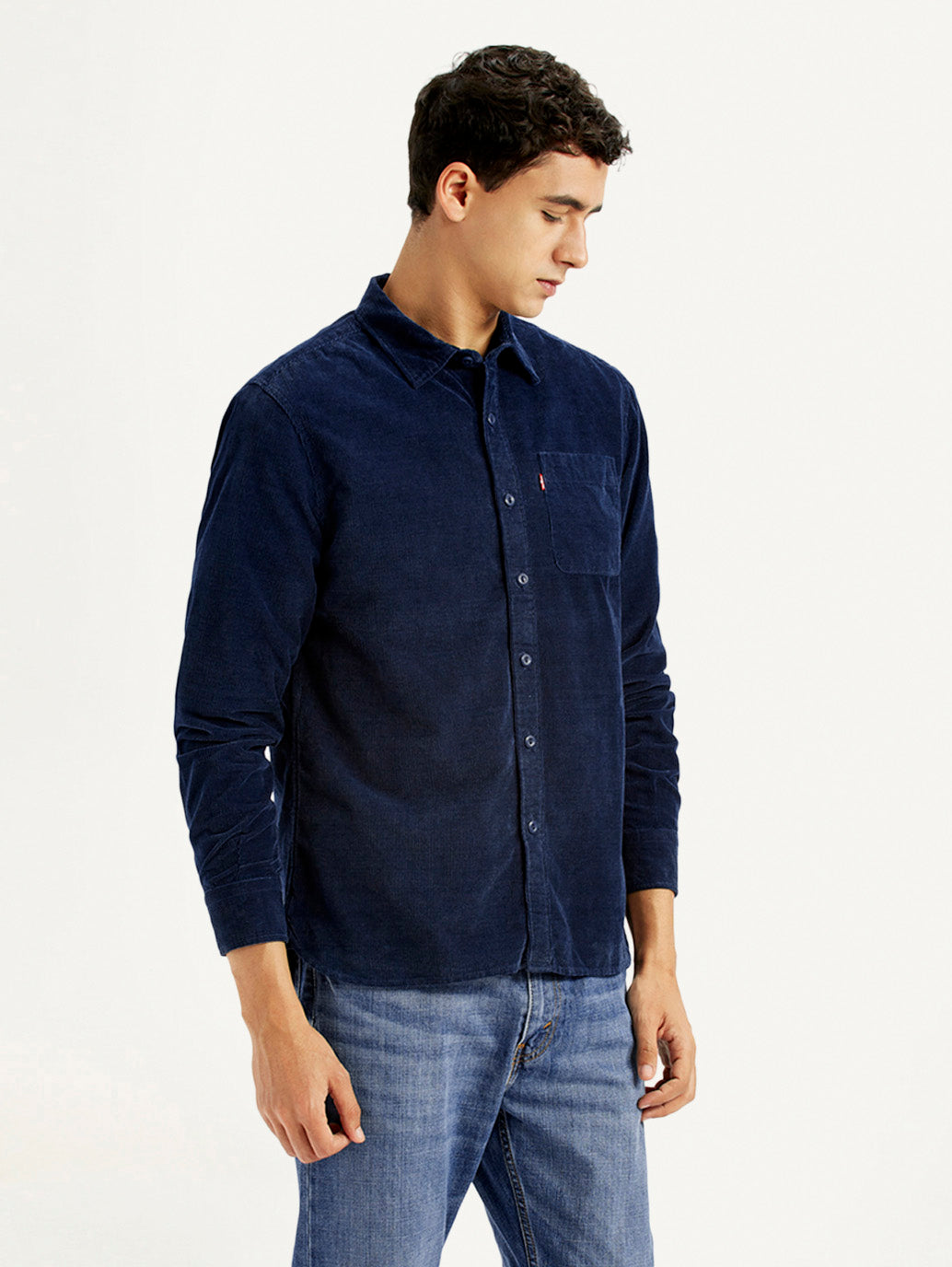 Men's Solid Navy Slim Fit Shirt