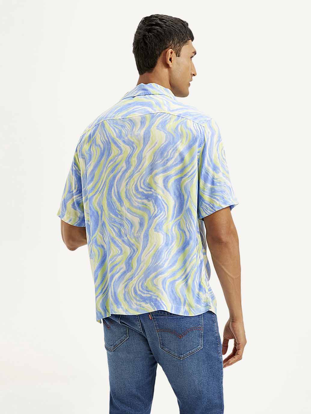 Men's Resort Collar Abstract Relaxed Fit Shirt