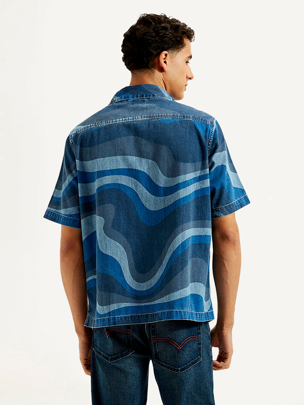 Men's Resort Collar Abstract Relaxed Fit Shirt
