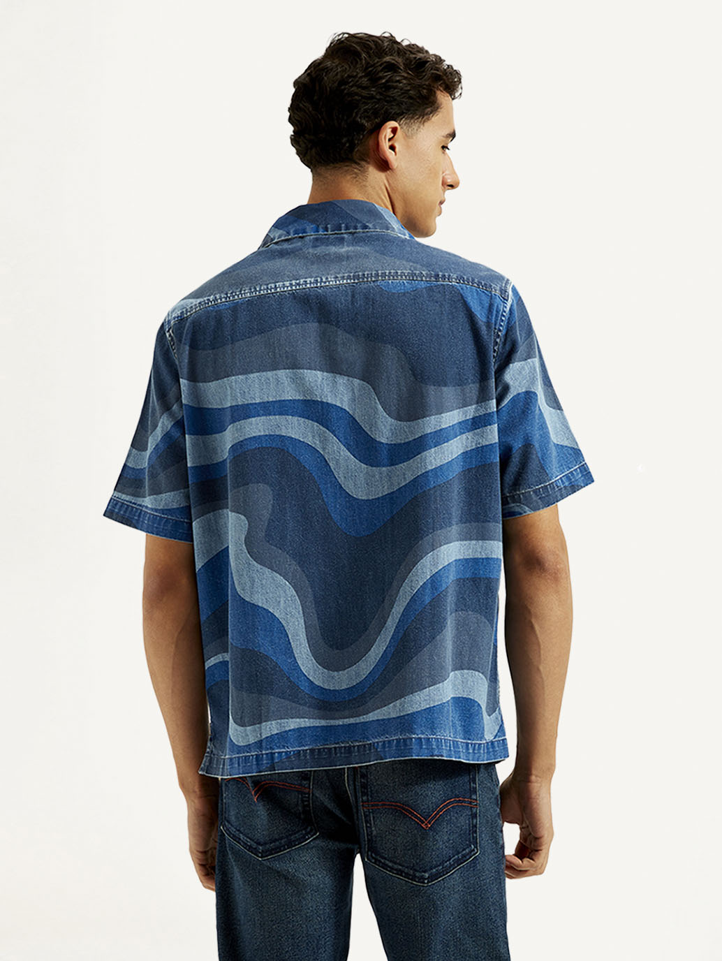 Men's Resort Collar Abstract Relaxed Fit Shirt