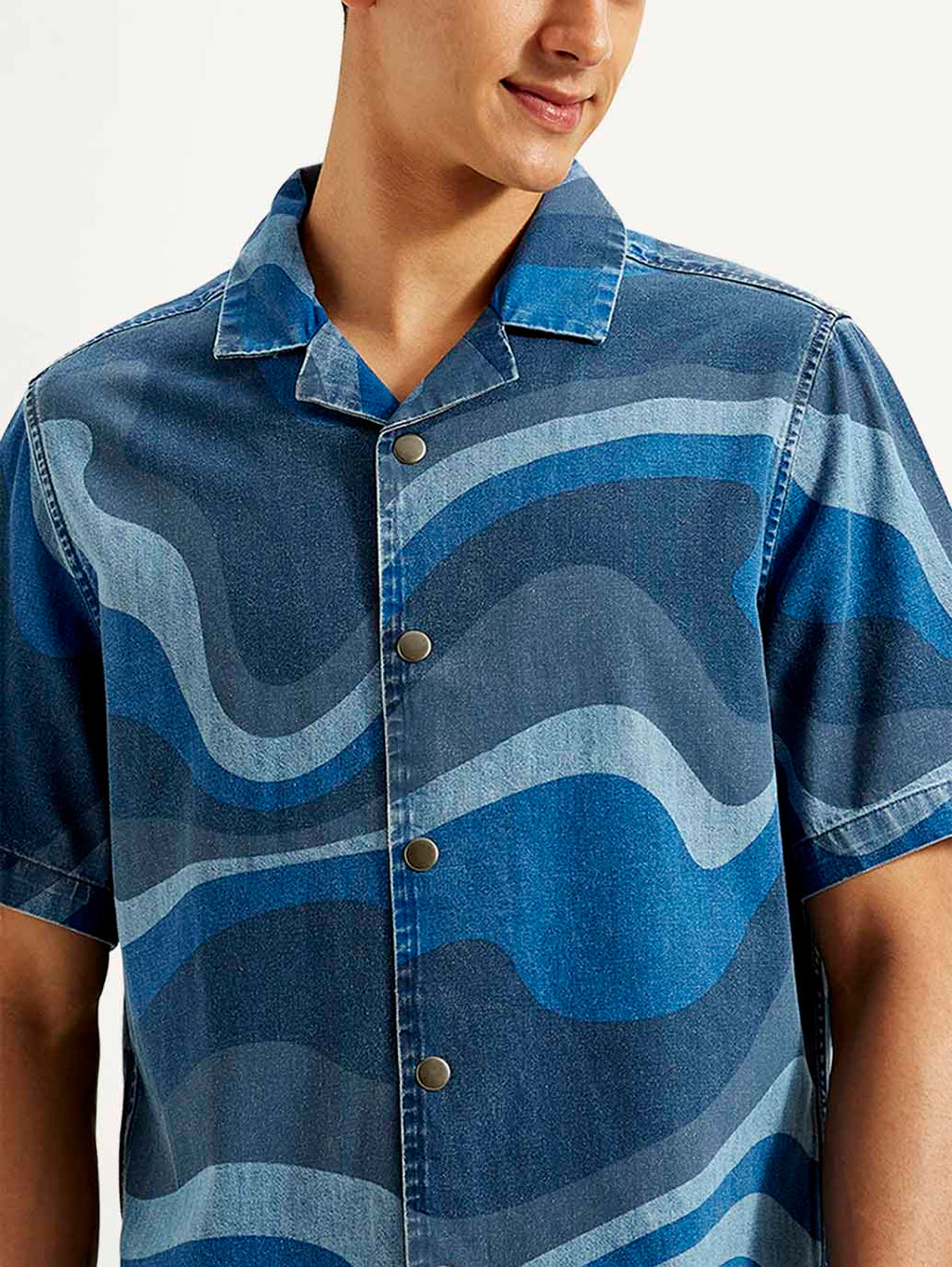 Men's Resort Collar Abstract Relaxed Fit Shirt