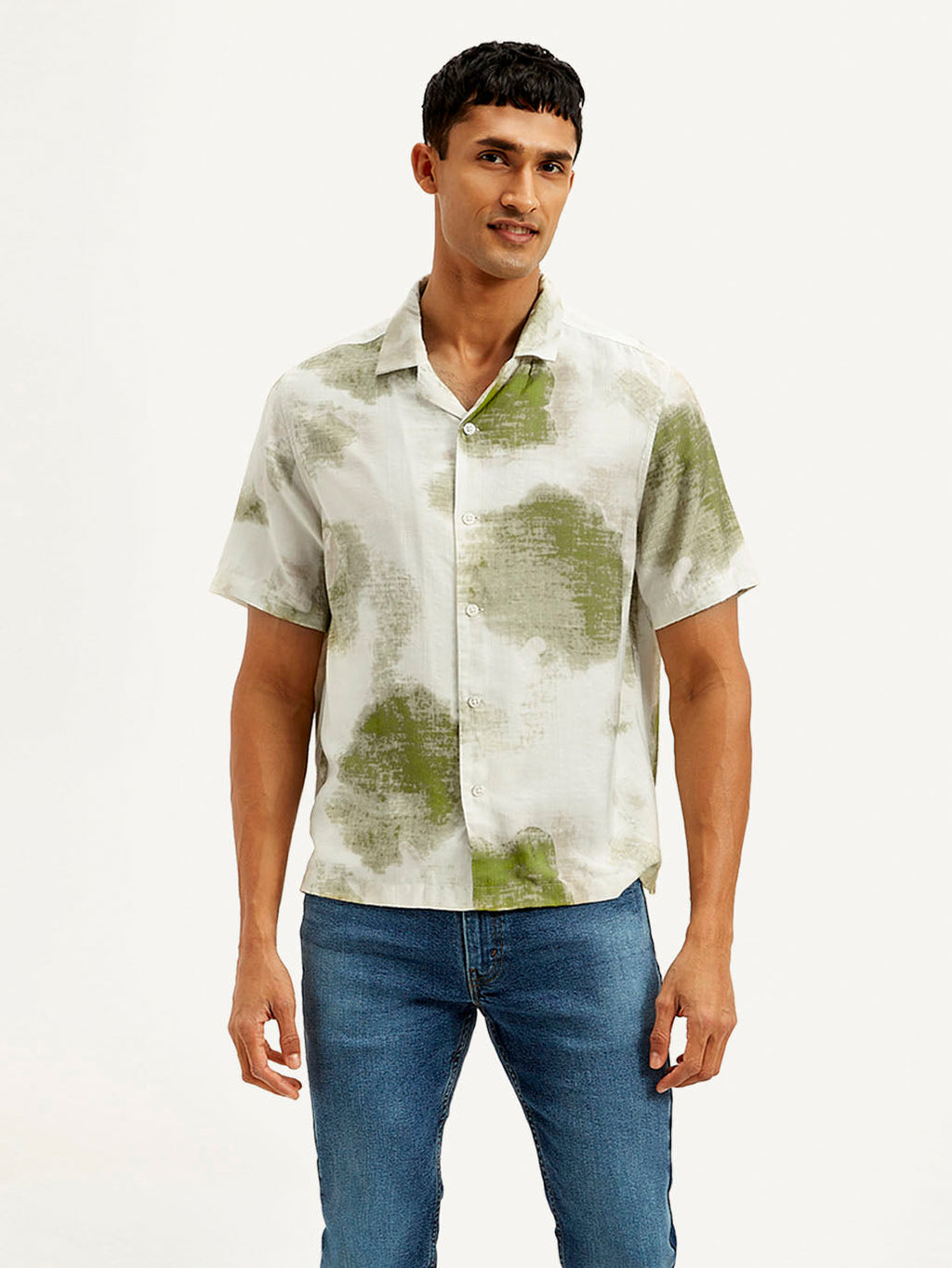 Men's Resort Collar Abstract Relaxed Fit Shirt