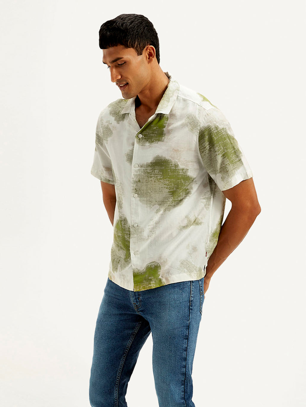 Men's Resort Collar Abstract Relaxed Fit Shirt
