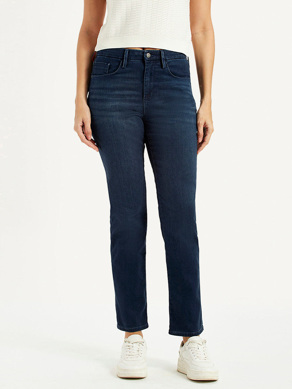 Women's Redloop 724 Dark Blue Straight Fit High Rise Jeans