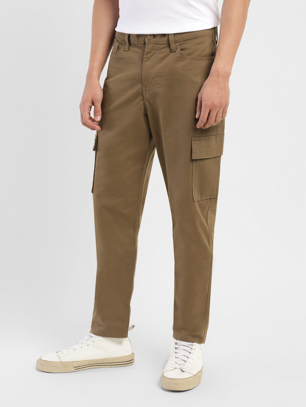 Men's Brown Loose Fit Cargo Trousers