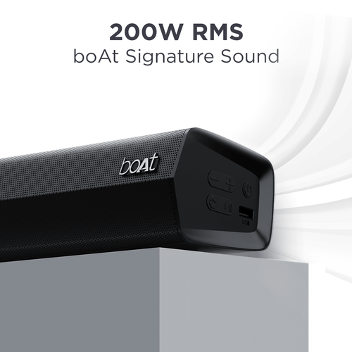boAt Aavante Bar Thump | 200W RMS boAt Signature Sound, 2.1 Channel Soundbar with Wired Subwoofer, Entertainment EQ Modes, Bluetooth v5.3, USB, AUX, HDMI (ARC)