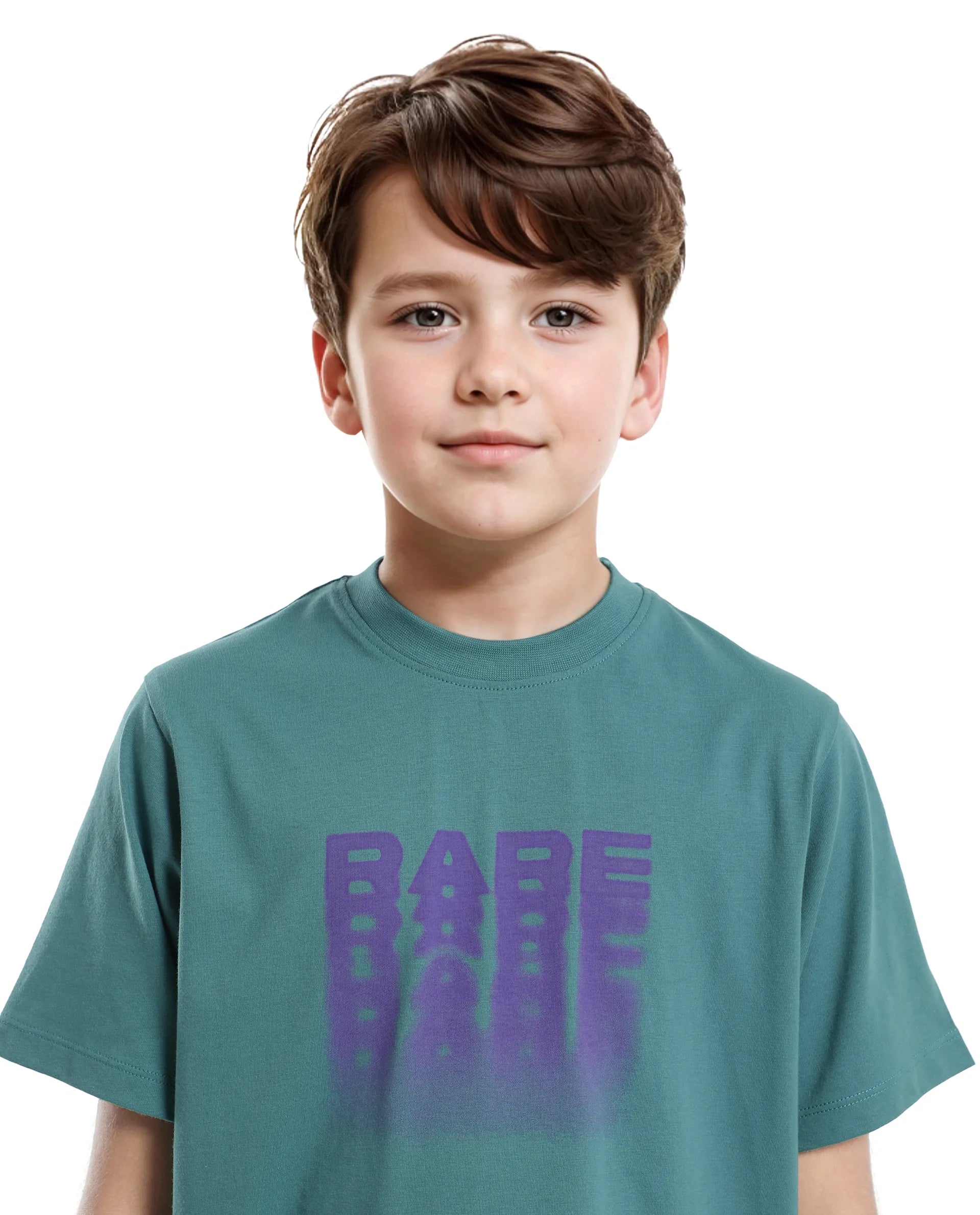 Rare Ones Kids Act-K Dark Green Cotton Solid Slip-On Regular Fit T-Shirt