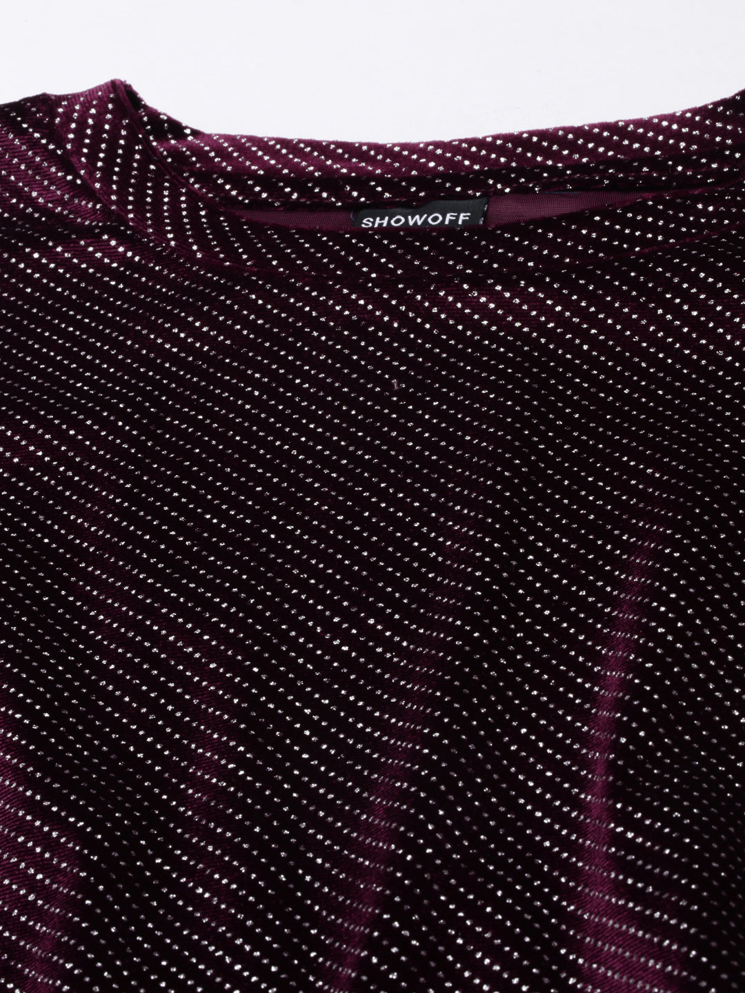 Women's Violet Self Design Crop Top