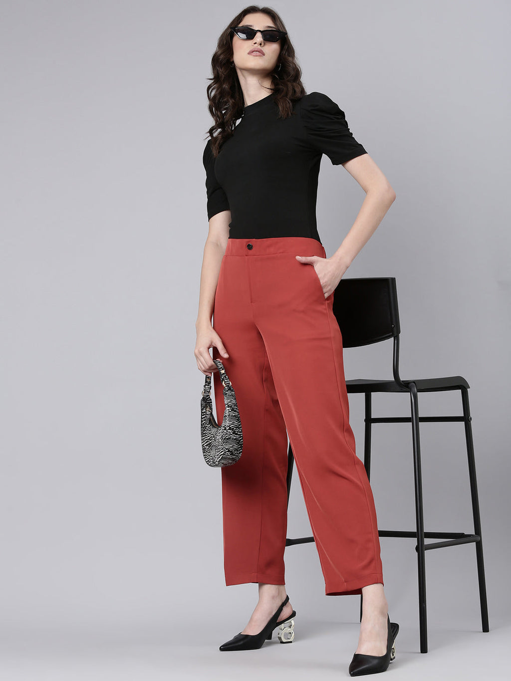 Women's Rust Straight Fit Regular Trousers