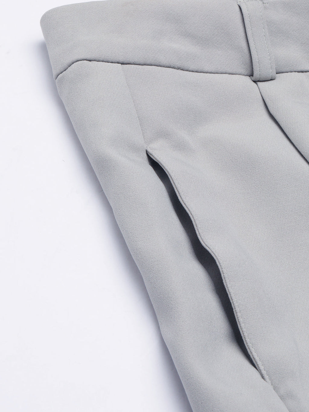 Women's Grey Relaxed Straight Leg Flared Cotton Bootcut Trouser