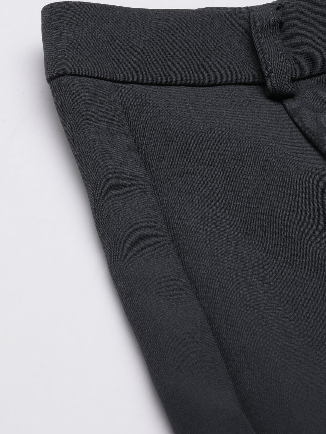 Women's Charcoal Relaxed Straight Fit Cotton Parallel Trousers