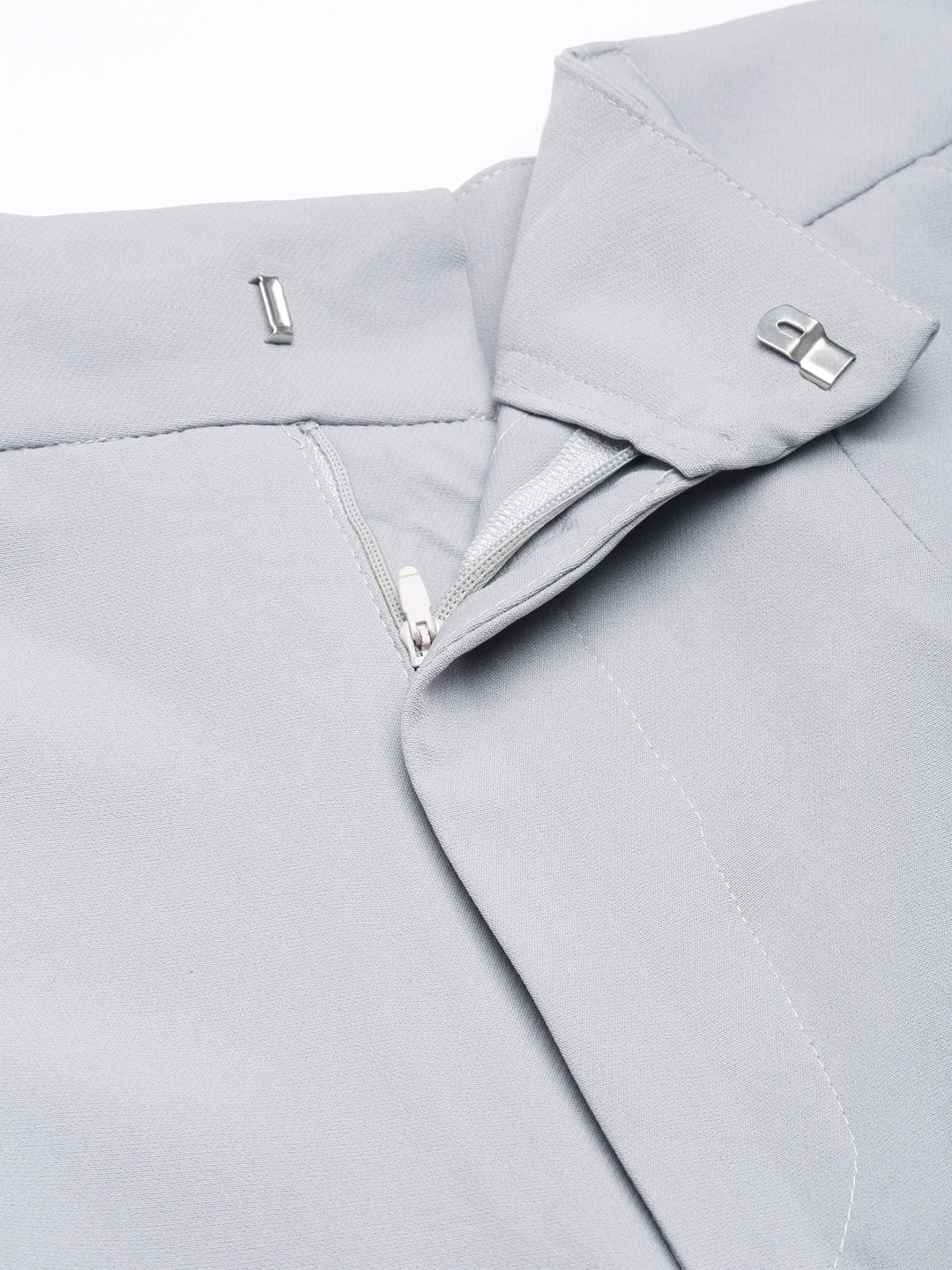 Women's Grey Comfort Regular Fit Cotton Formal Trouser