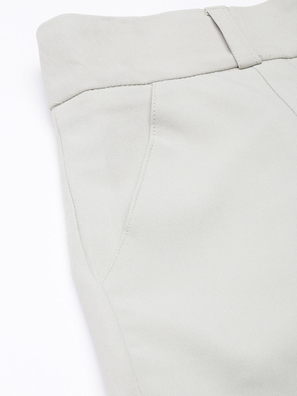 Women's Sea Green Comfort Tapered Fit Pleated Cotton Trousers