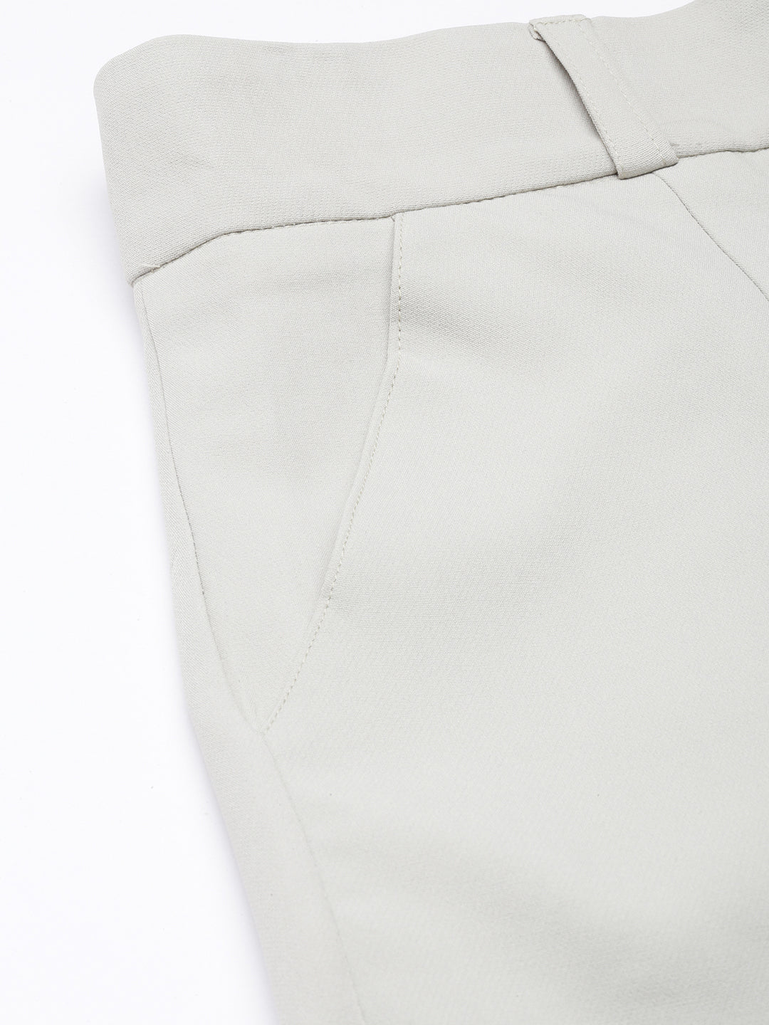 Women's Sea Green Comfort Tapered Fit Pleated Cotton Trousers