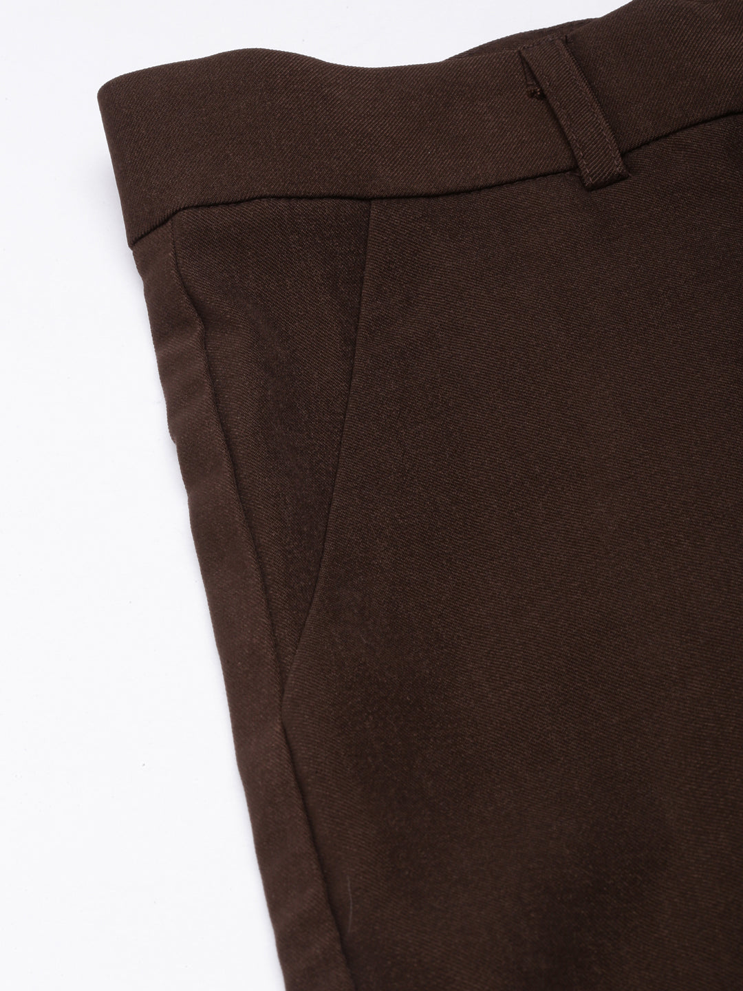 Women's Brown Comfort Cotton Parallel Trouser