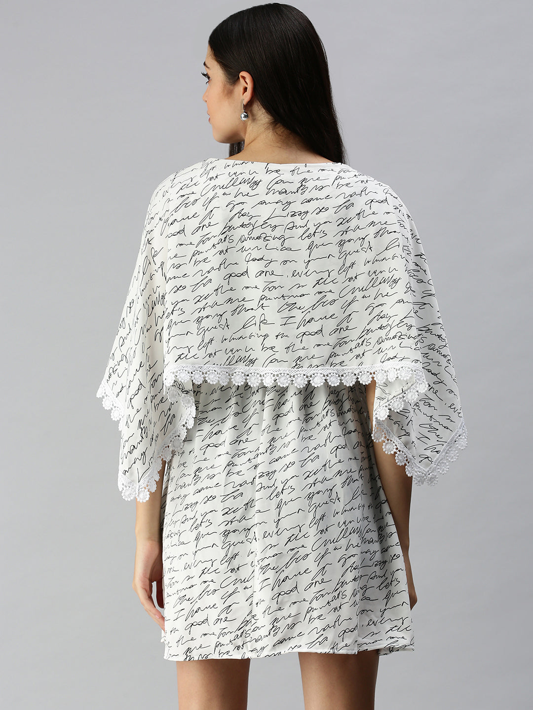 Women's White Floral A-Line Mini Dress