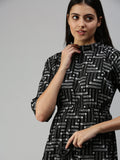 Women's Black A-Line Dress