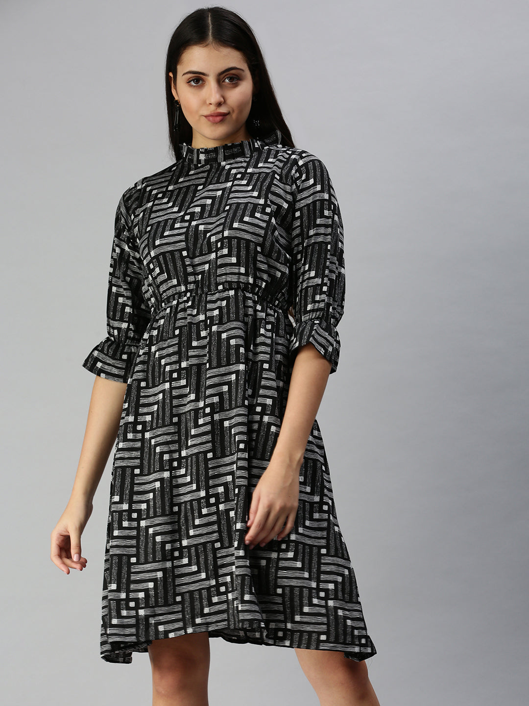 Women's Black A-Line Dress