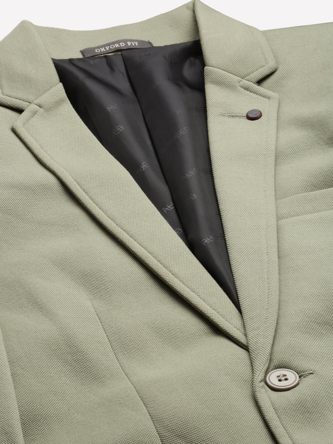 Men's Green Solid Single Breasted Blazer
