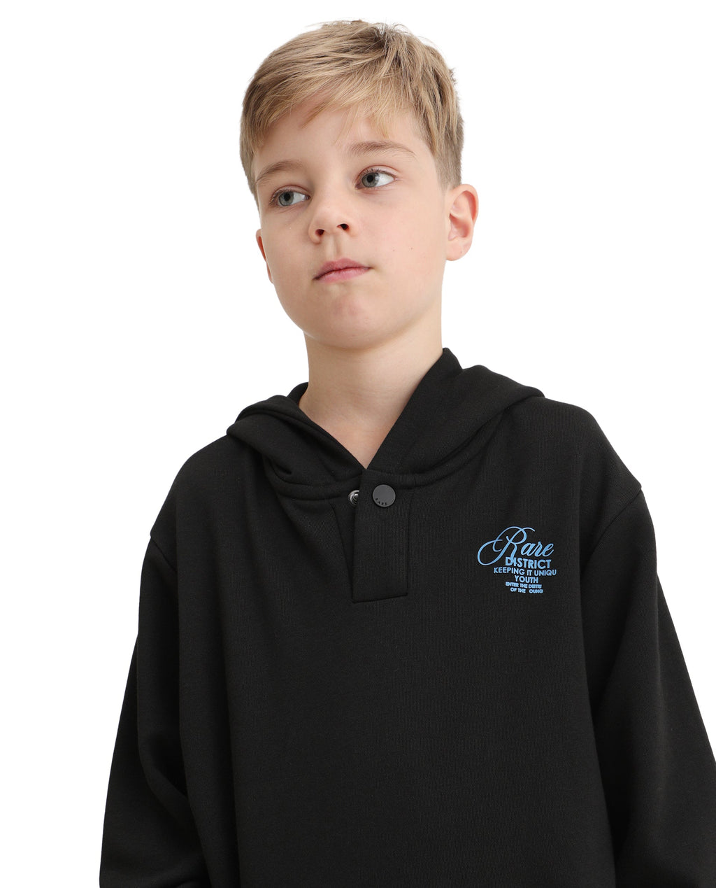 Rare Ones Kids Arno Black Cotton Blend Hd Print Oversized Sweatshirt