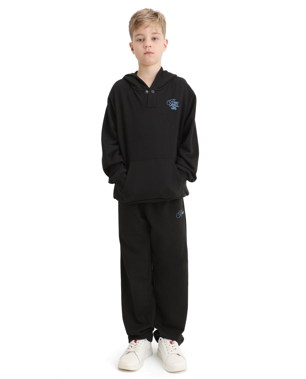 Rare Ones Kids Arno Black Cotton Blend Hd Print Oversized Sweatshirt