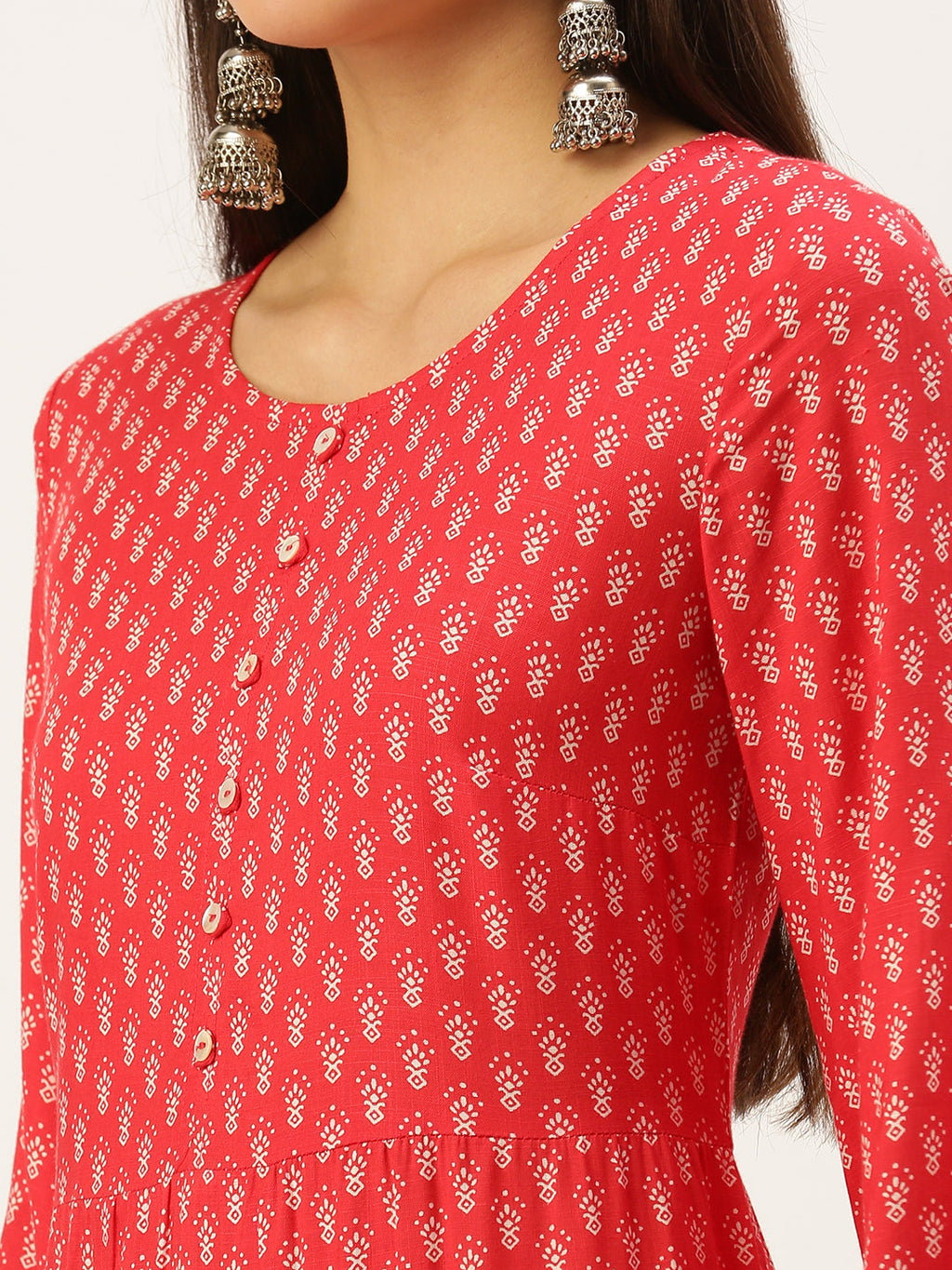 Women's Pink Ethnic Motifs Kurta