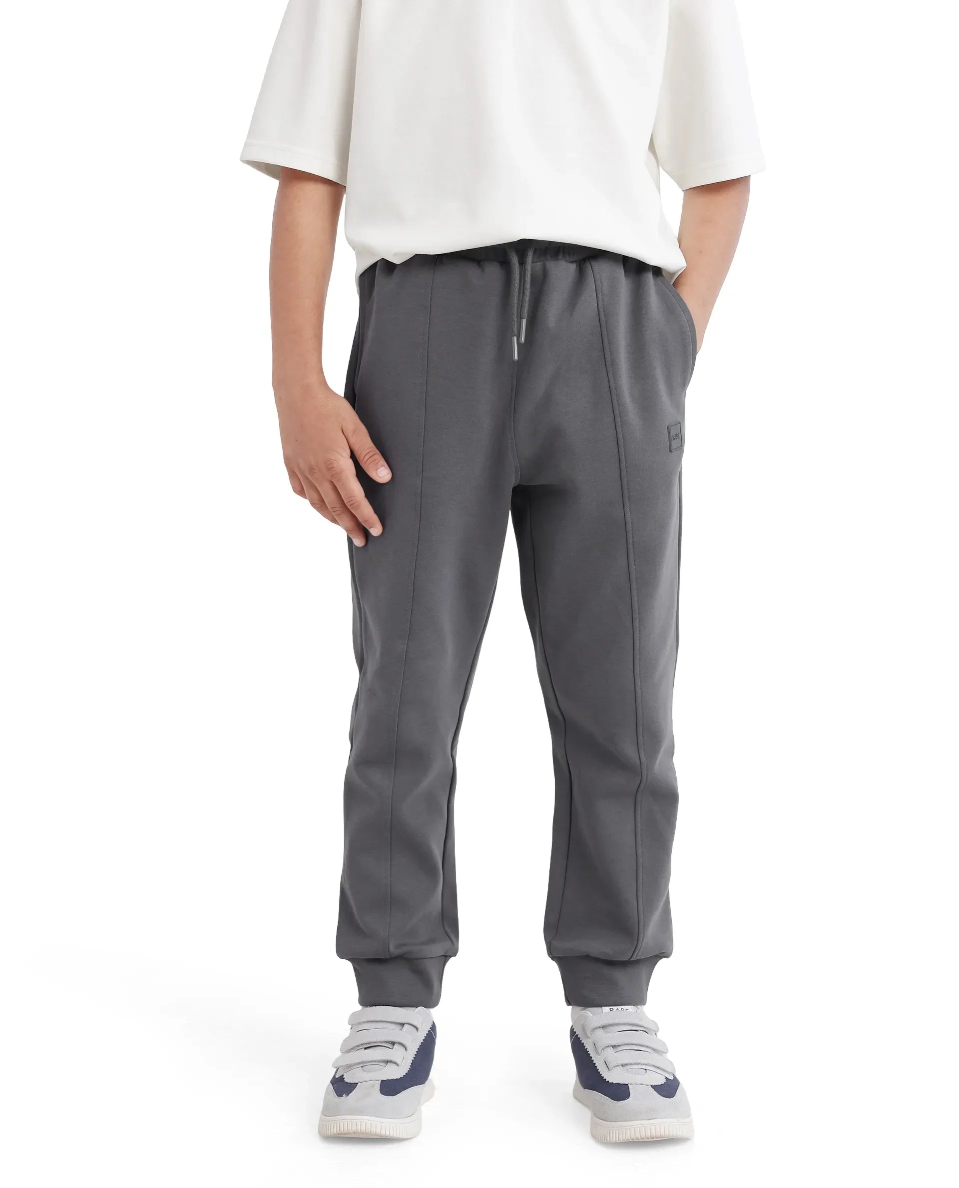 Rare Ones Kids Azeo Dark Grey Cotton Poly Applique Trackpant