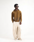 Rare Rabbit Men's Azort Beige Cotton Plain Baggy Fit Jeans